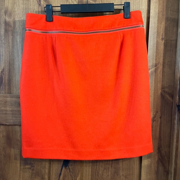 Tory Burch Orange Zipper Skirt 6 - Picture 2 of 7
